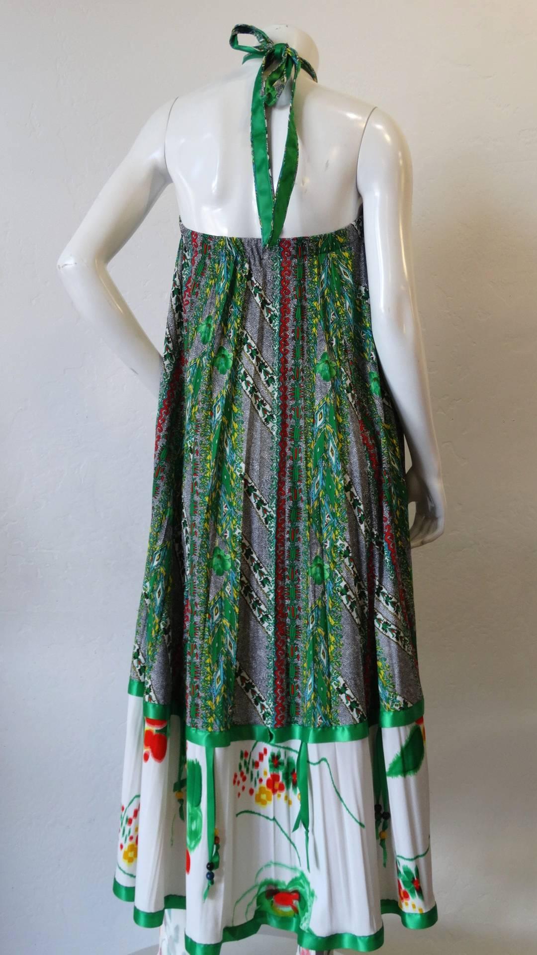Lillie Rubin for Chessa Davis Convertible Halter Maxi Dress, 1970s   1