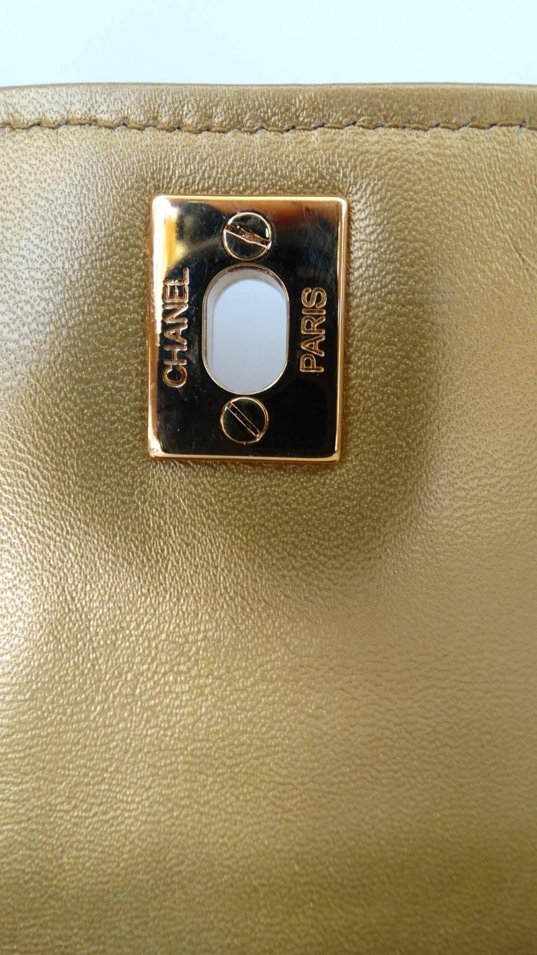 Chanel Gold Brocade Mini Half-flap Crossbody Bag, 1990s  3