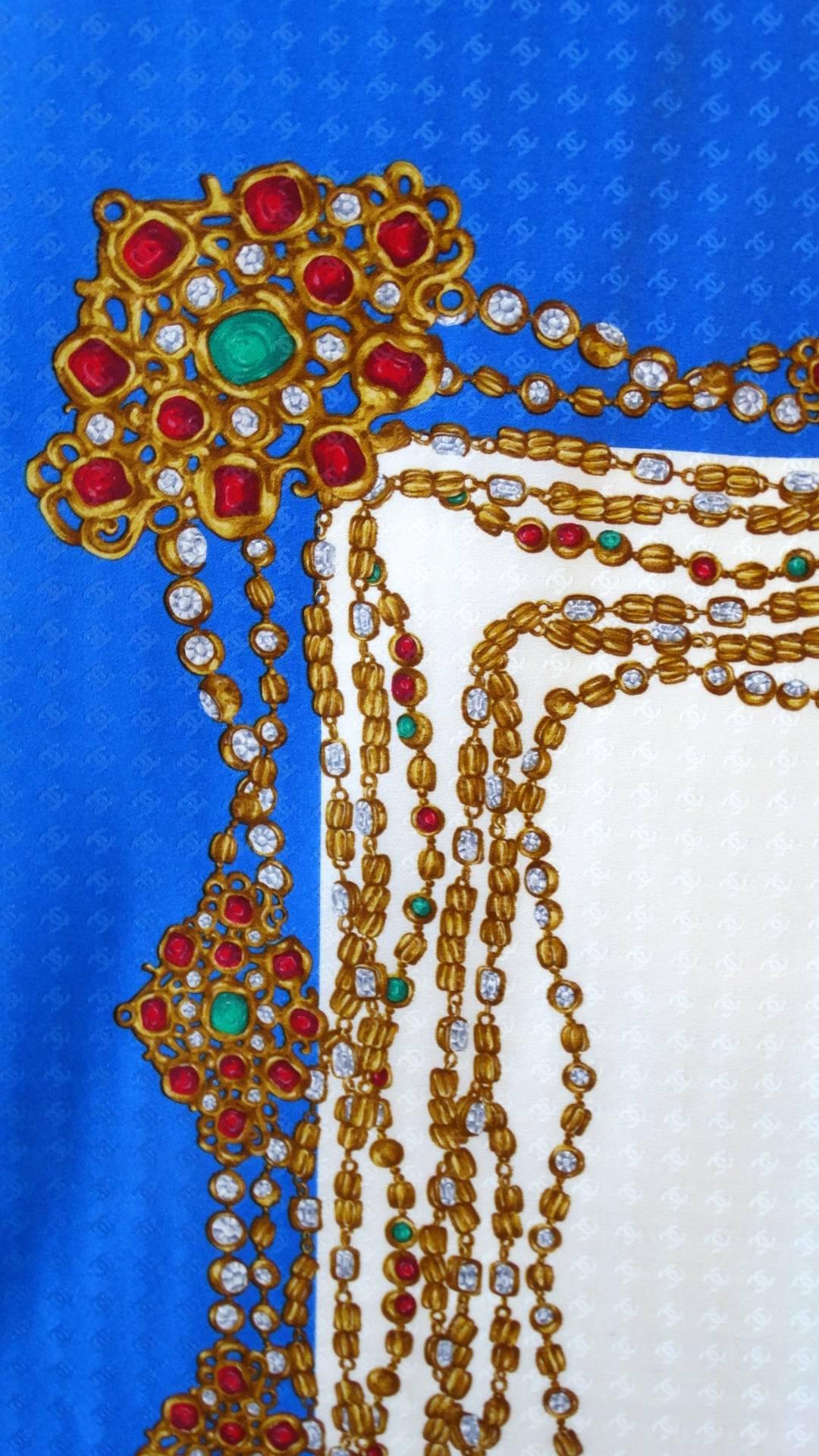 Chanel CC Monogram Bejeweled Silk Scarf,  1980s  6