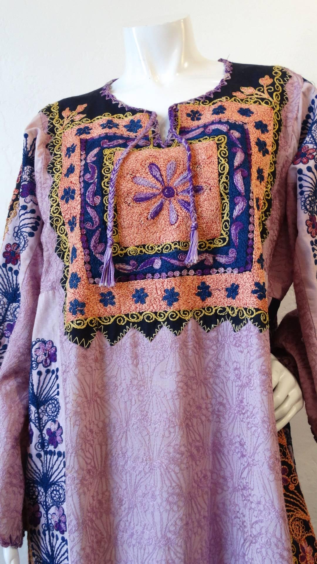 Women's Decorative Bedouin Floral Embroidered Cotton Kaftan 