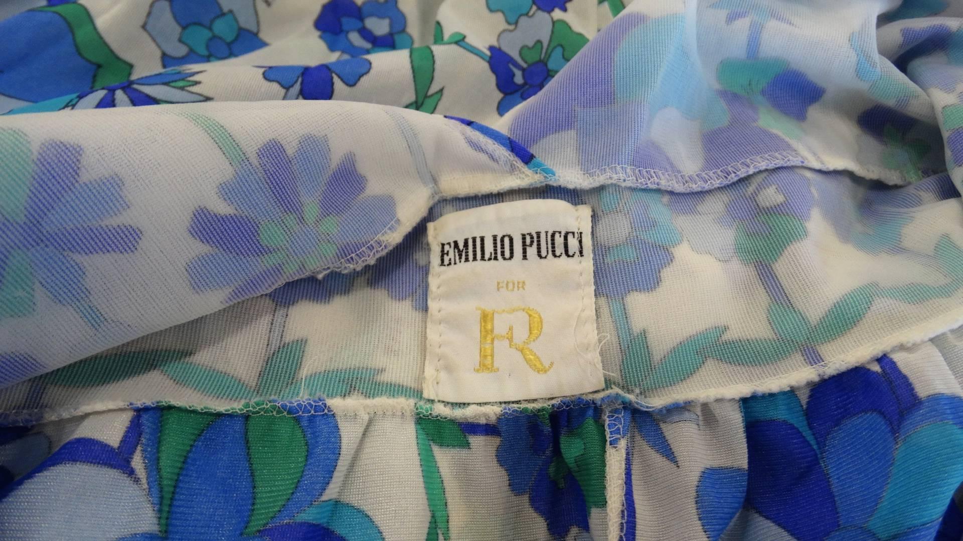 1960's Emilio Pucci for Formfit Rodgers Floral Mod Slip Dress In Excellent Condition In Scottsdale, AZ