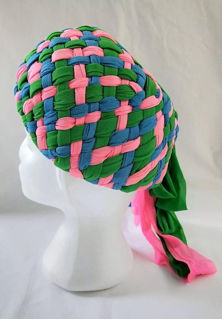 Stunning 1960's Mr Individual Melbourne Turban Hat In Excellent Condition For Sale In Scottsdale, AZ