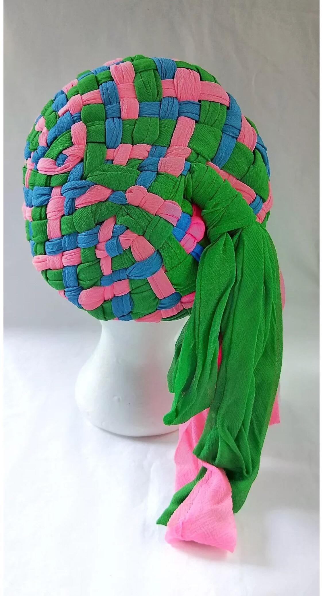 Stunning 1960's Mr Individual Melbourne Turban Hat For Sale 1