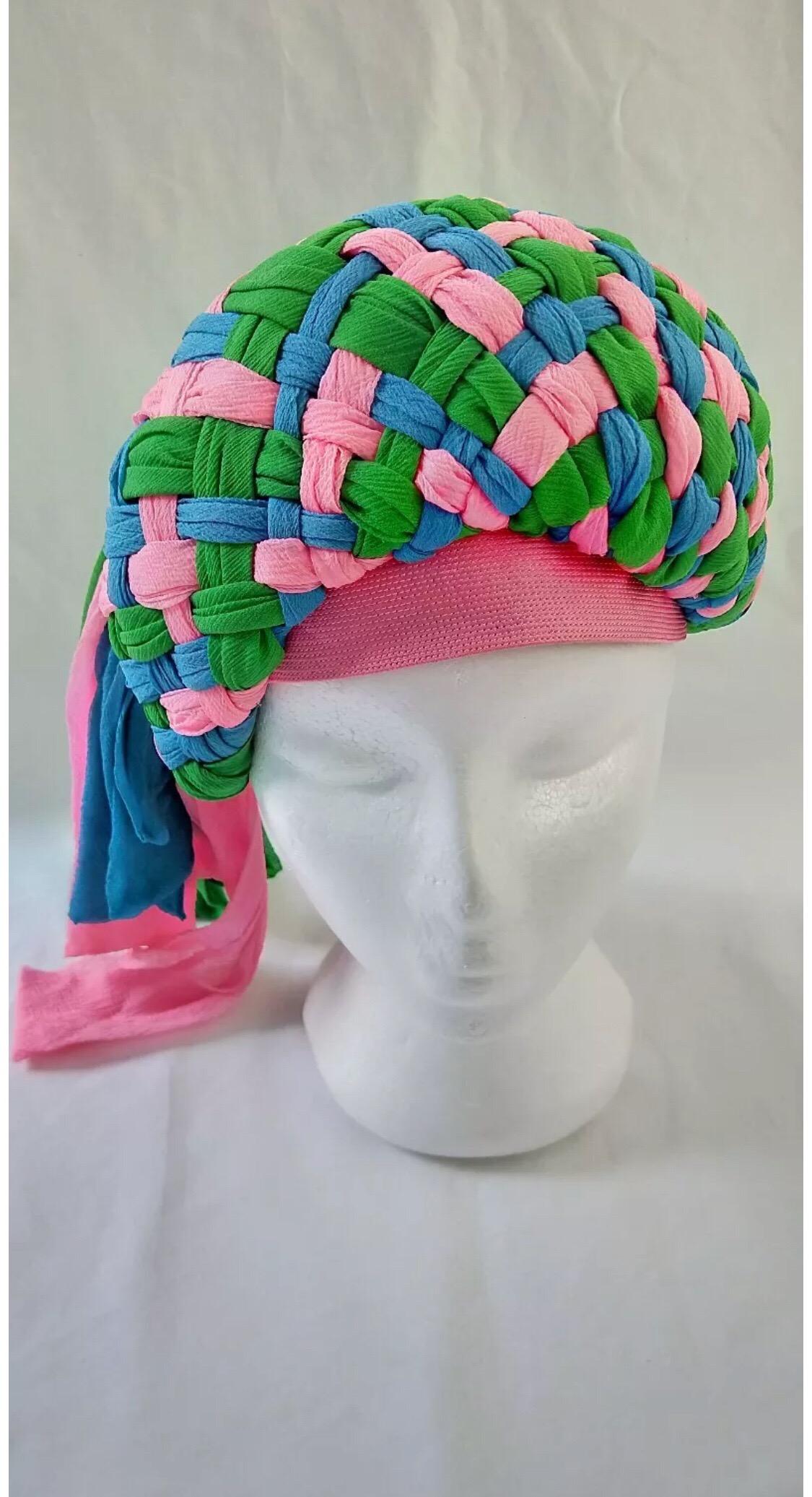Women's or Men's Stunning 1960's Mr Individual Melbourne Turban Hat For Sale