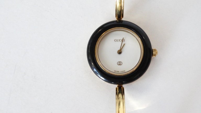 1980s Gucci Bangle Wrist Watch and Bezel Set at 1stDibs 1980s Gucci Bangle Wrist Watch and Bezel Set at 1stDibs