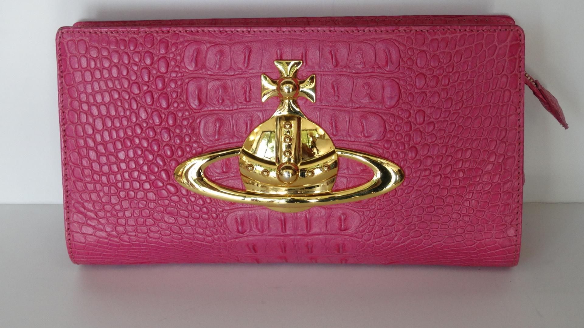 Vivienne Westwood Classic Pink Orb Clutch Bag  3