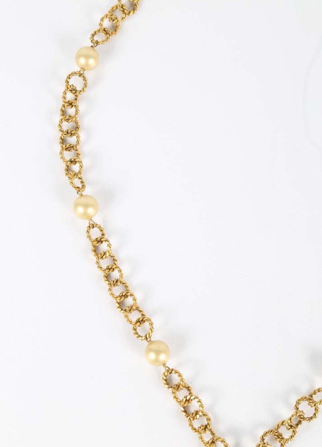 Chanel Gripoix Pendent Necklace with Pearls, 1980s 1
