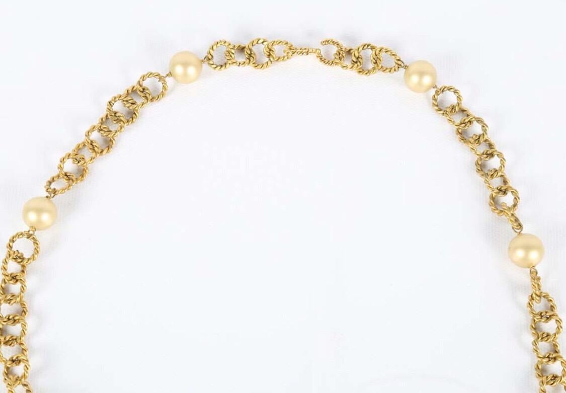 Chanel Gripoix Pendent Necklace with Pearls, 1980s 2