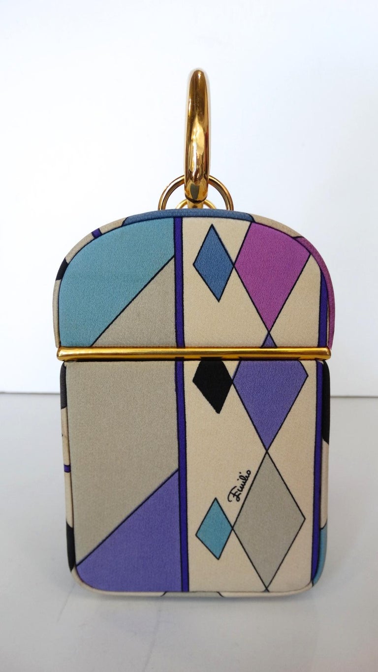 Pucci Mod Printed Silk Box Bag, 1960s at 1stDibs