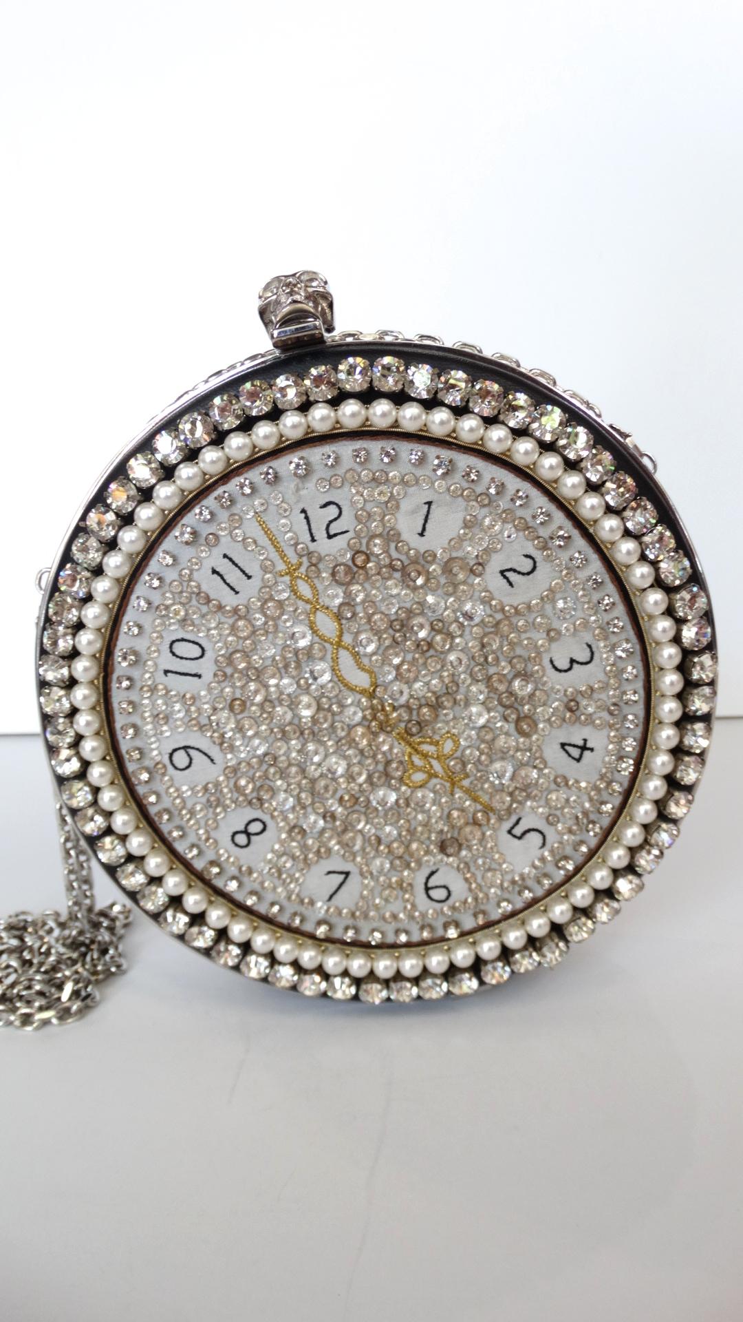 Alexander McQueen Embellished Rhinestone Clock Clutch  2