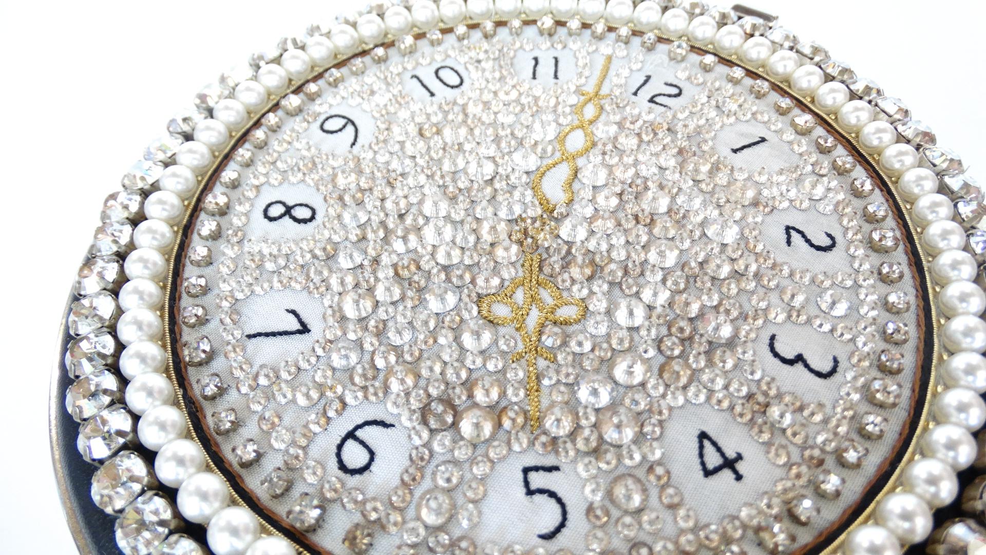 Alexander McQueen Embellished Rhinestone Clock Clutch 6