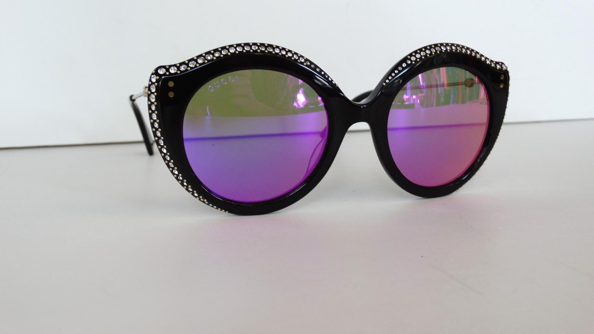 Gucci Rhinestone Cat Eye Color Shifting Sunglasses 7