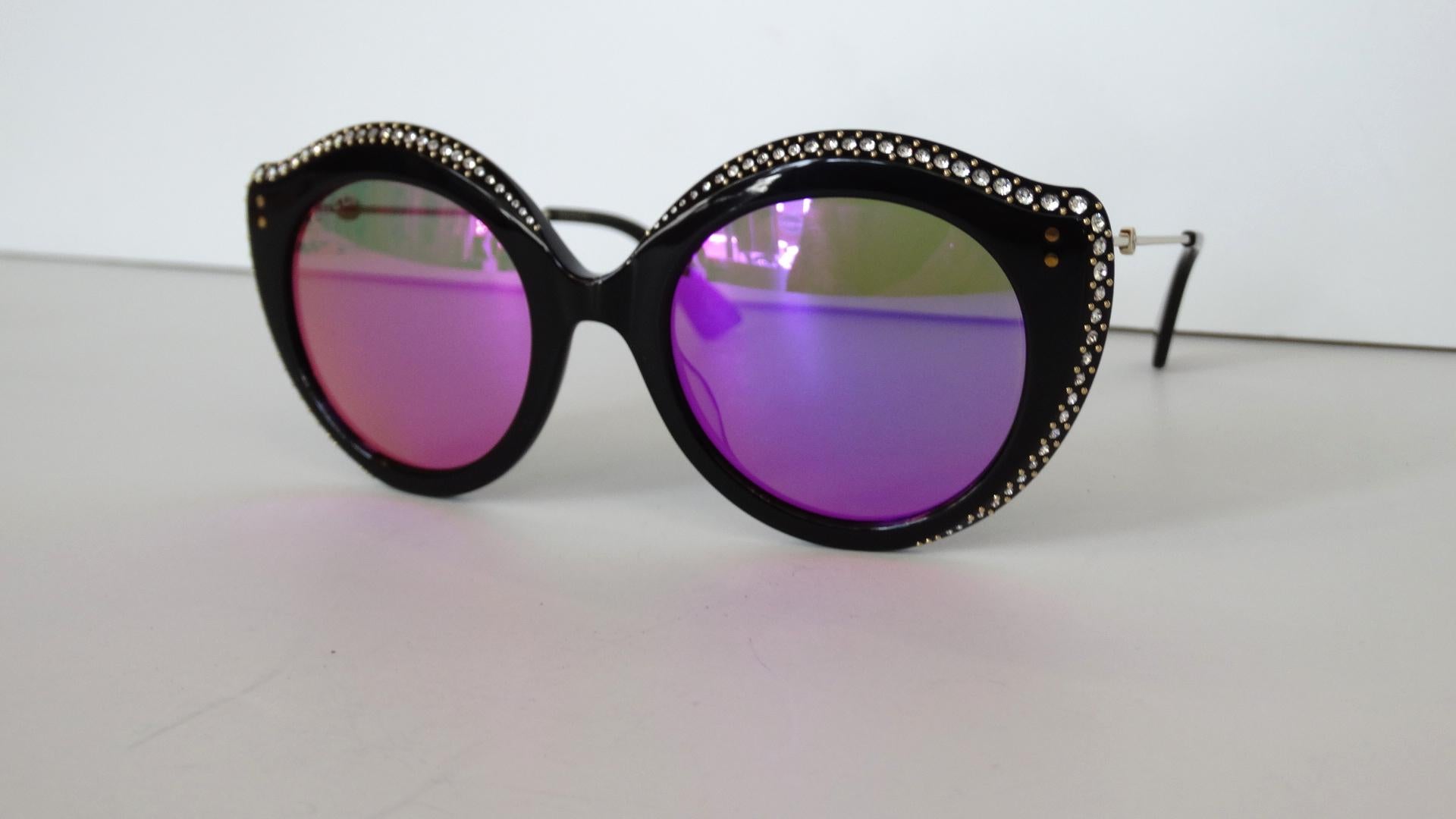 Gucci Rhinestone Cat Eye Color Shifting Sunglasses 9