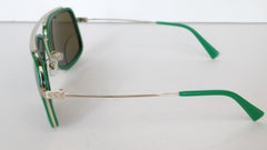 Versace Green Enamel Greek Key Sunglasses