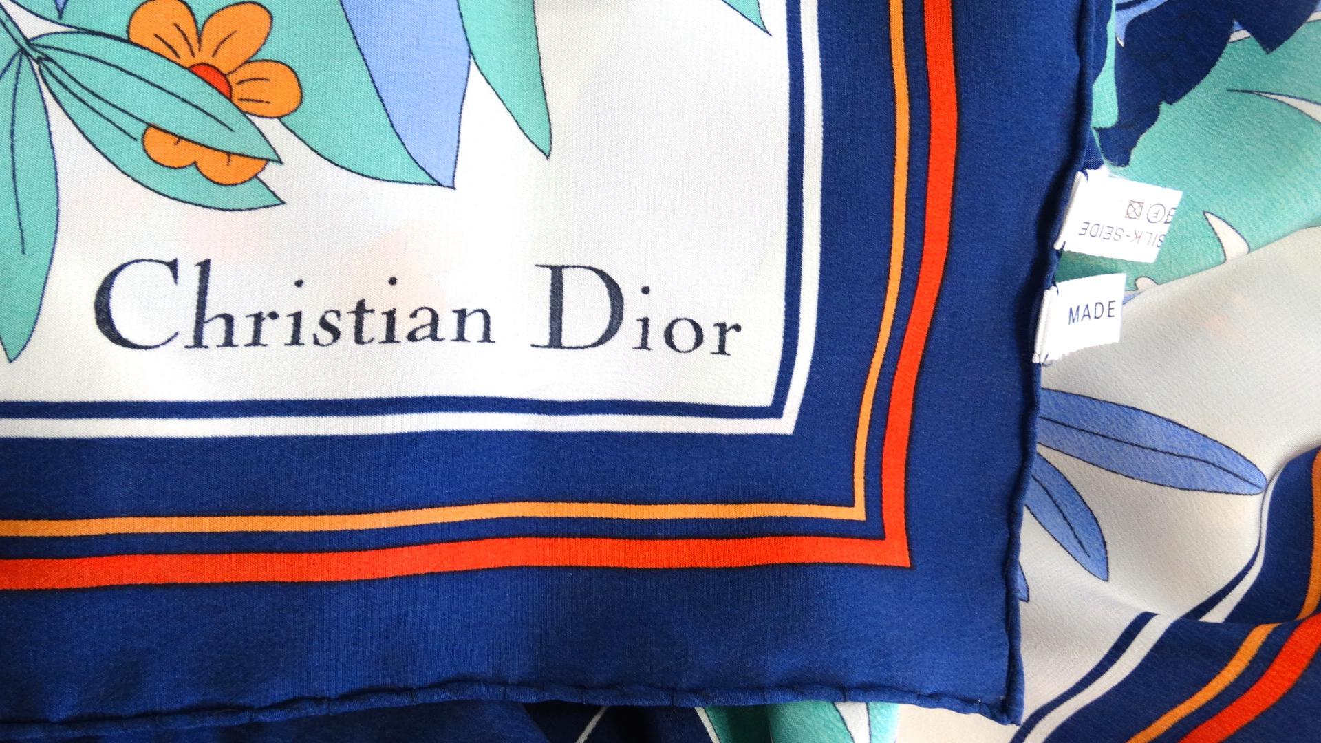 Women's or Men's Christian Dior Silk Tropical Printed Scarf 