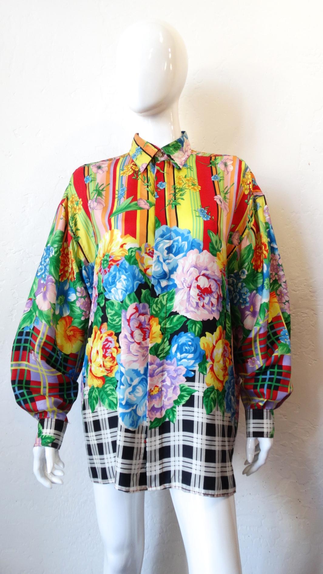 Gianni Versace Multicolored Silk Floral Shirt  11