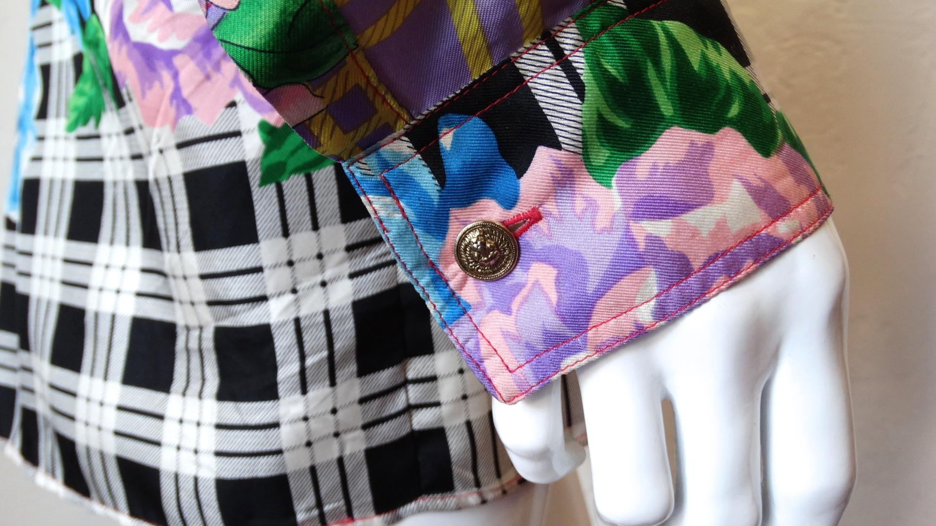 Women's Gianni Versace Multicolored Silk Floral Shirt 