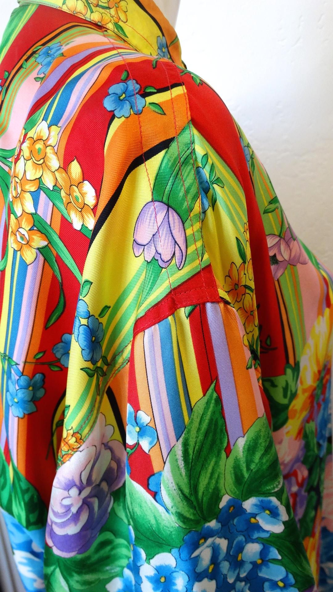 Gianni Versace Multicolored Silk Floral Shirt  7