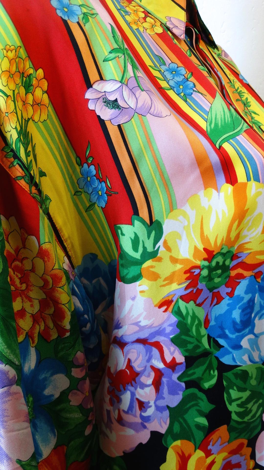 Gianni Versace Multicolored Silk Floral Shirt  10