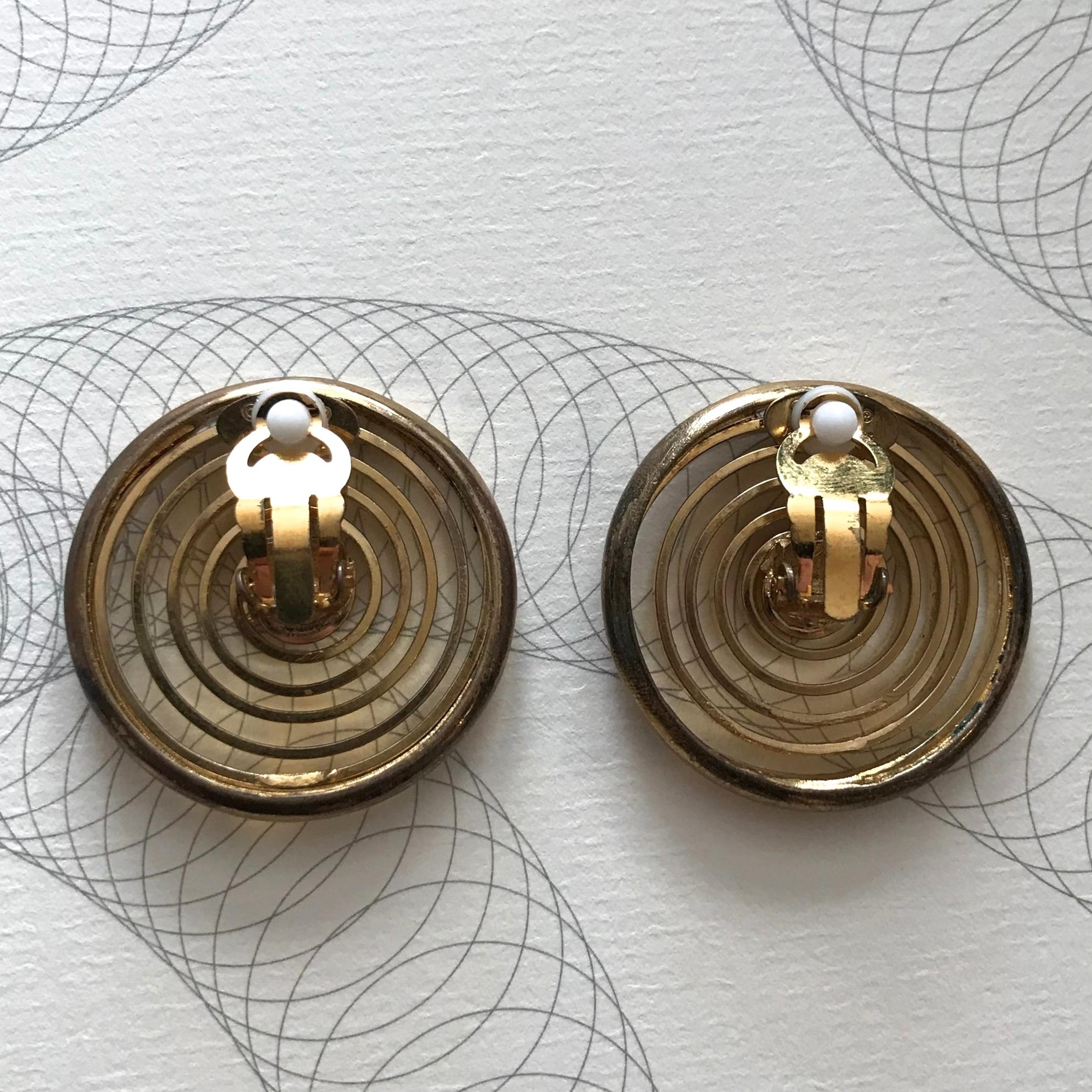1980s Chanel Gold Plated Spiral Earrings In Good Condition In Scottsdale, AZ