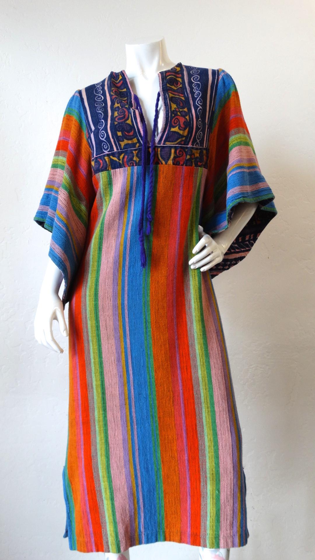 1970s Rikma Angel Sleeve Striped Dress 7
