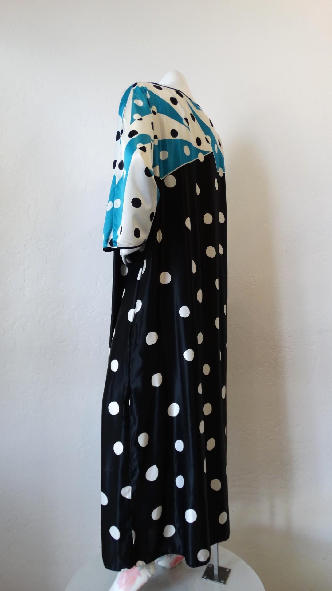 1980s Oscar De La Renta Polka Dot Kaftan  3