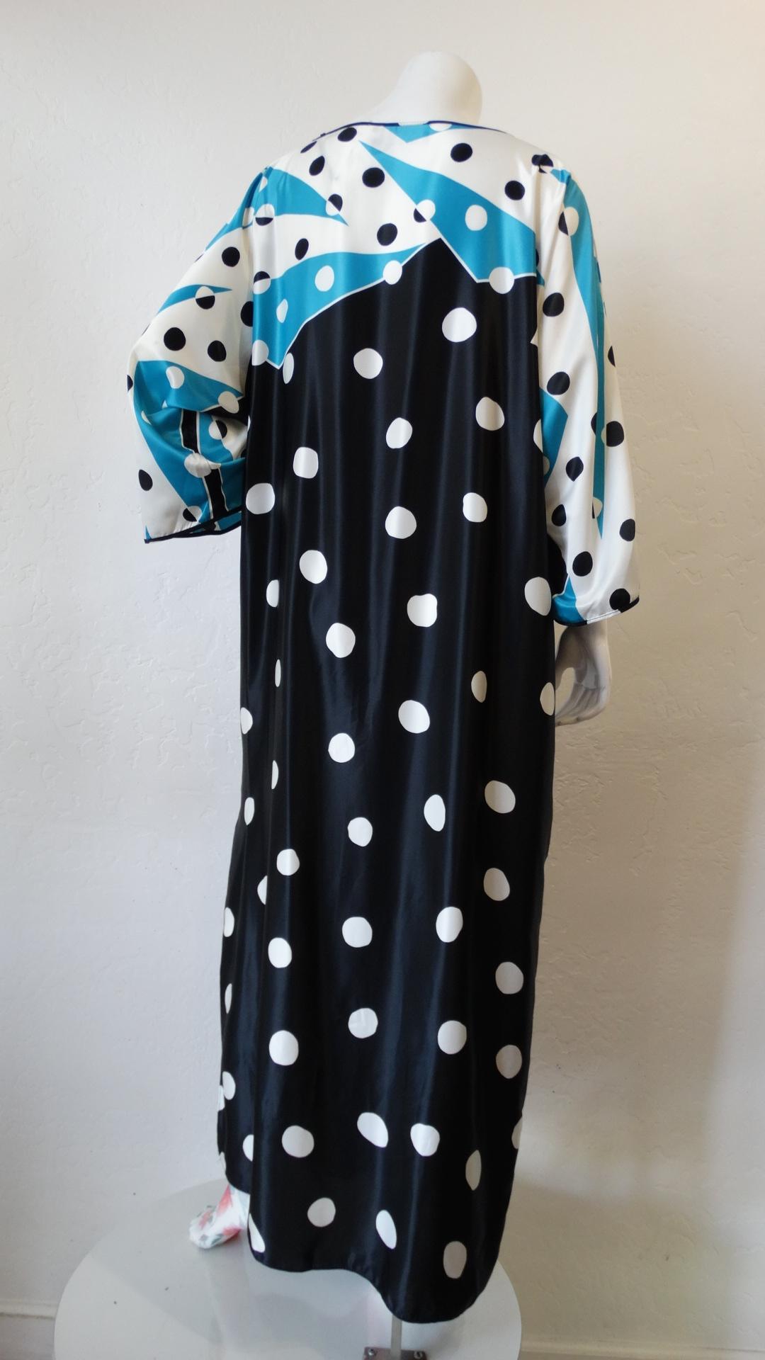 1980s Oscar De La Renta Polka Dot Kaftan  6