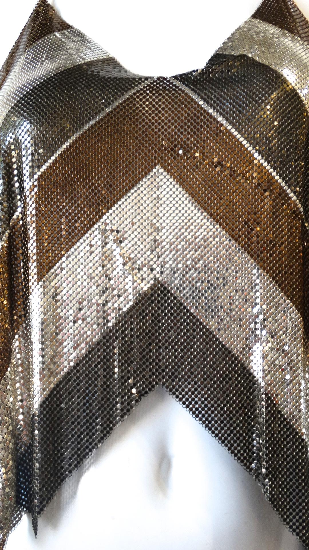 Black Whiting & Davis Mesh Backless Halter Top circa 1980s