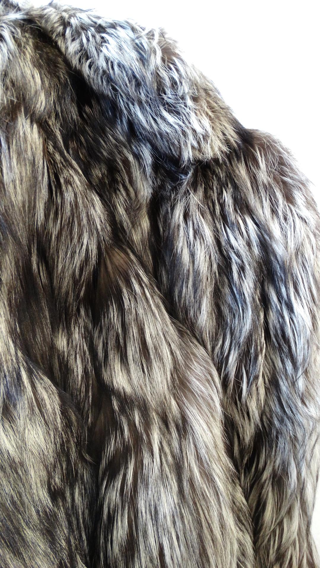 Rare 1980s James Galanos Silver Fox Fur Coat  3