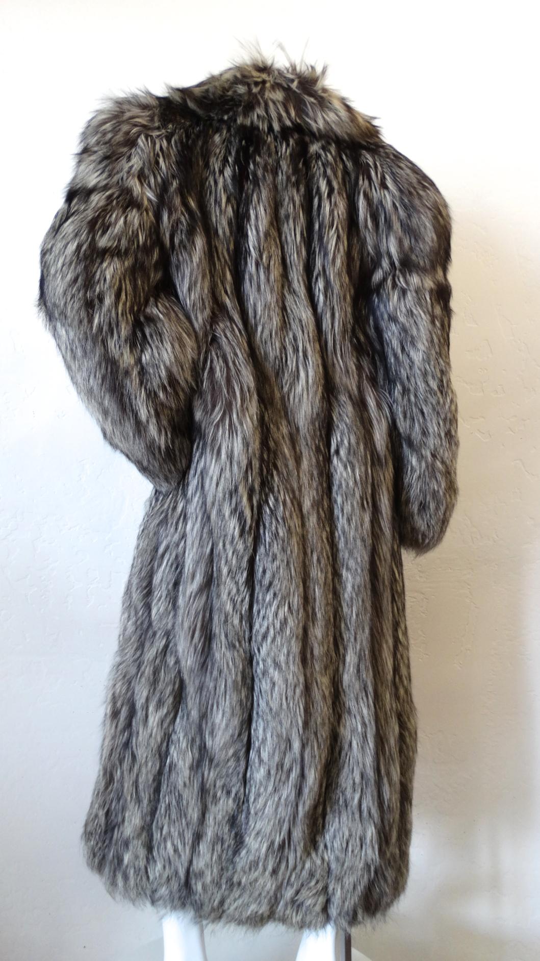 Rare 1980s James Galanos Silver Fox Fur Coat  9