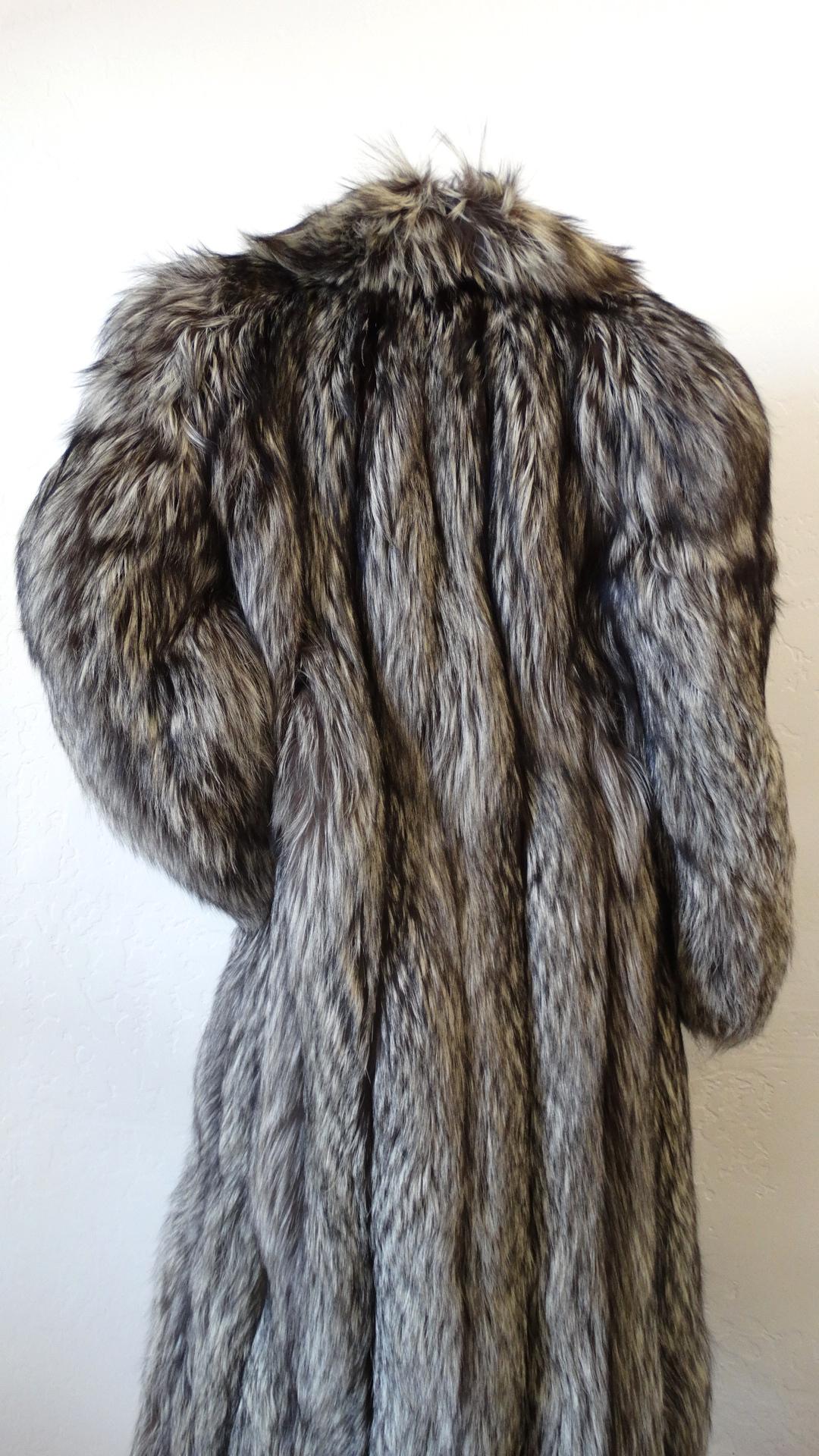 Rare 1980s James Galanos Silver Fox Fur Coat  5