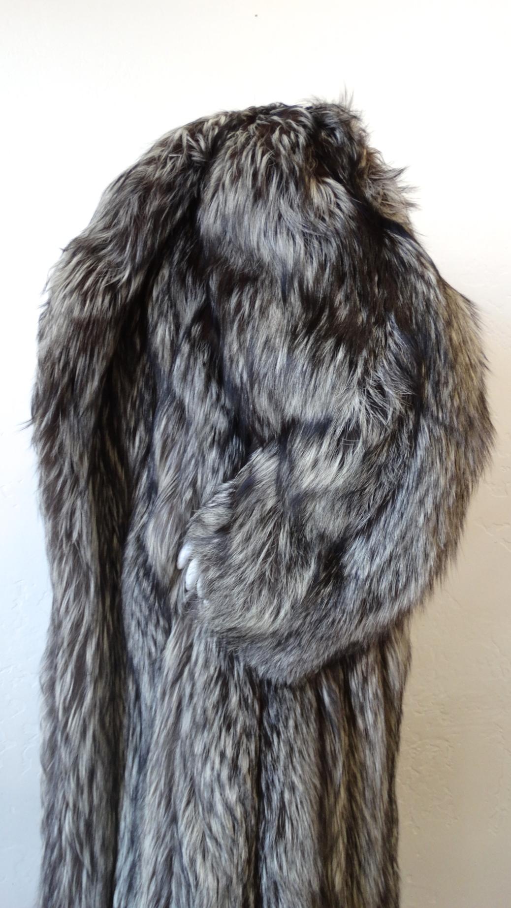Rare 1980s James Galanos Silver Fox Fur Coat  8