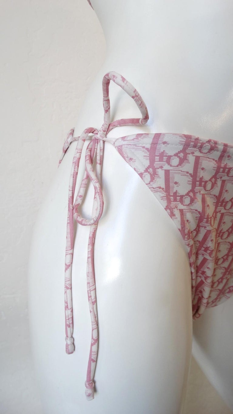 Christian Dior Pink Monogram String Bikini, 1990s  2