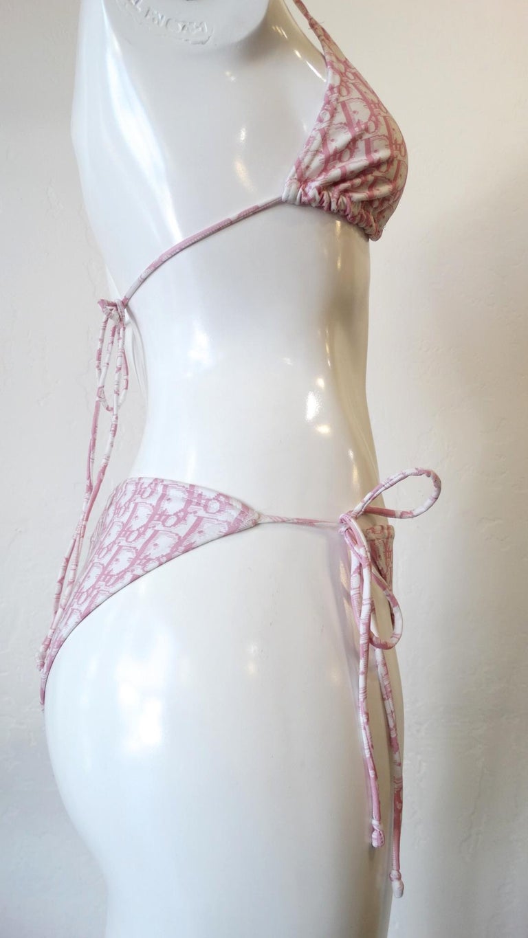 Christian Dior Pink Monogram String Bikini, 1990s  3