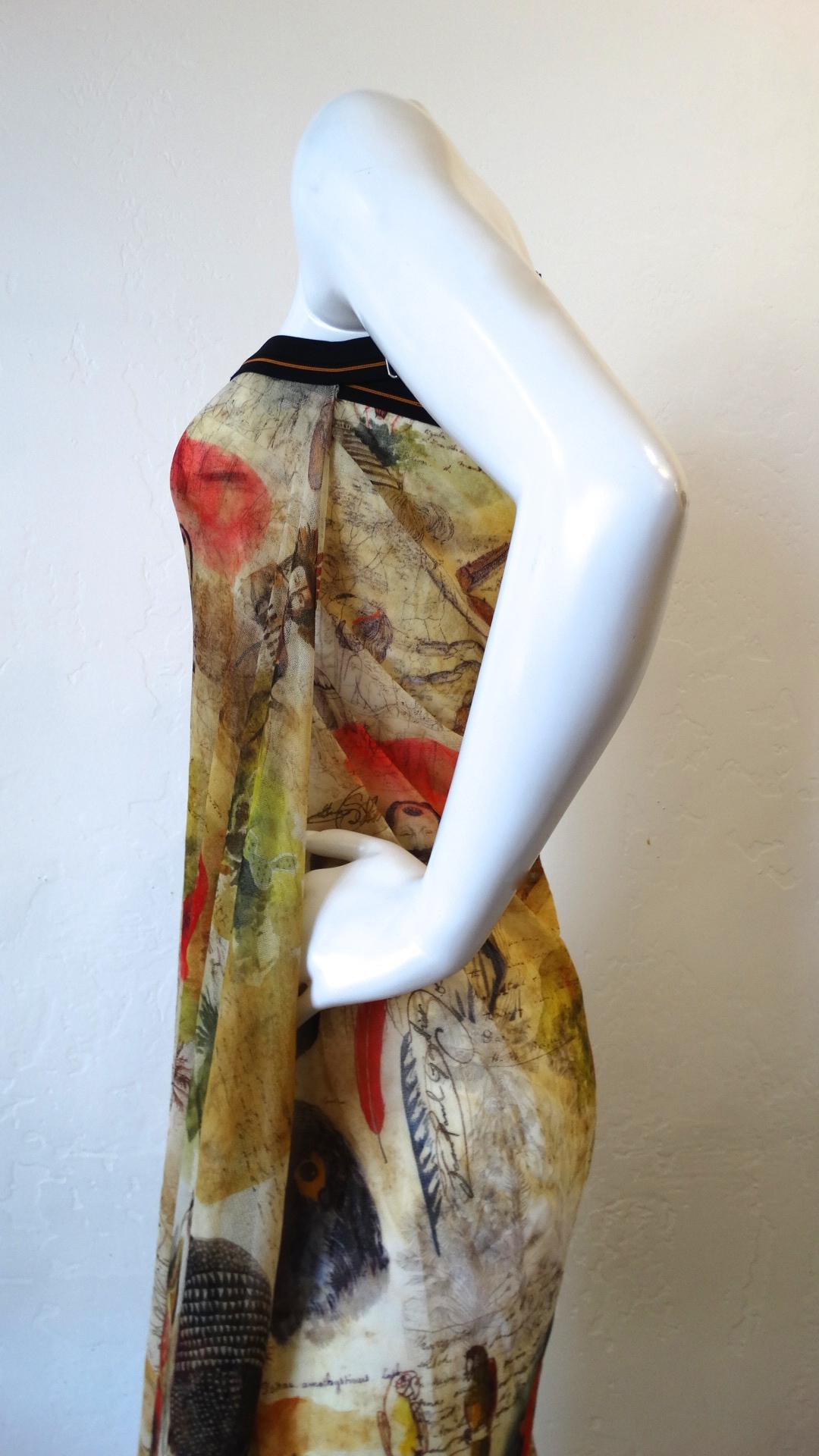 1990s Jean Paul Gaultier Soleil Mesh One Shoulder Dress  4
