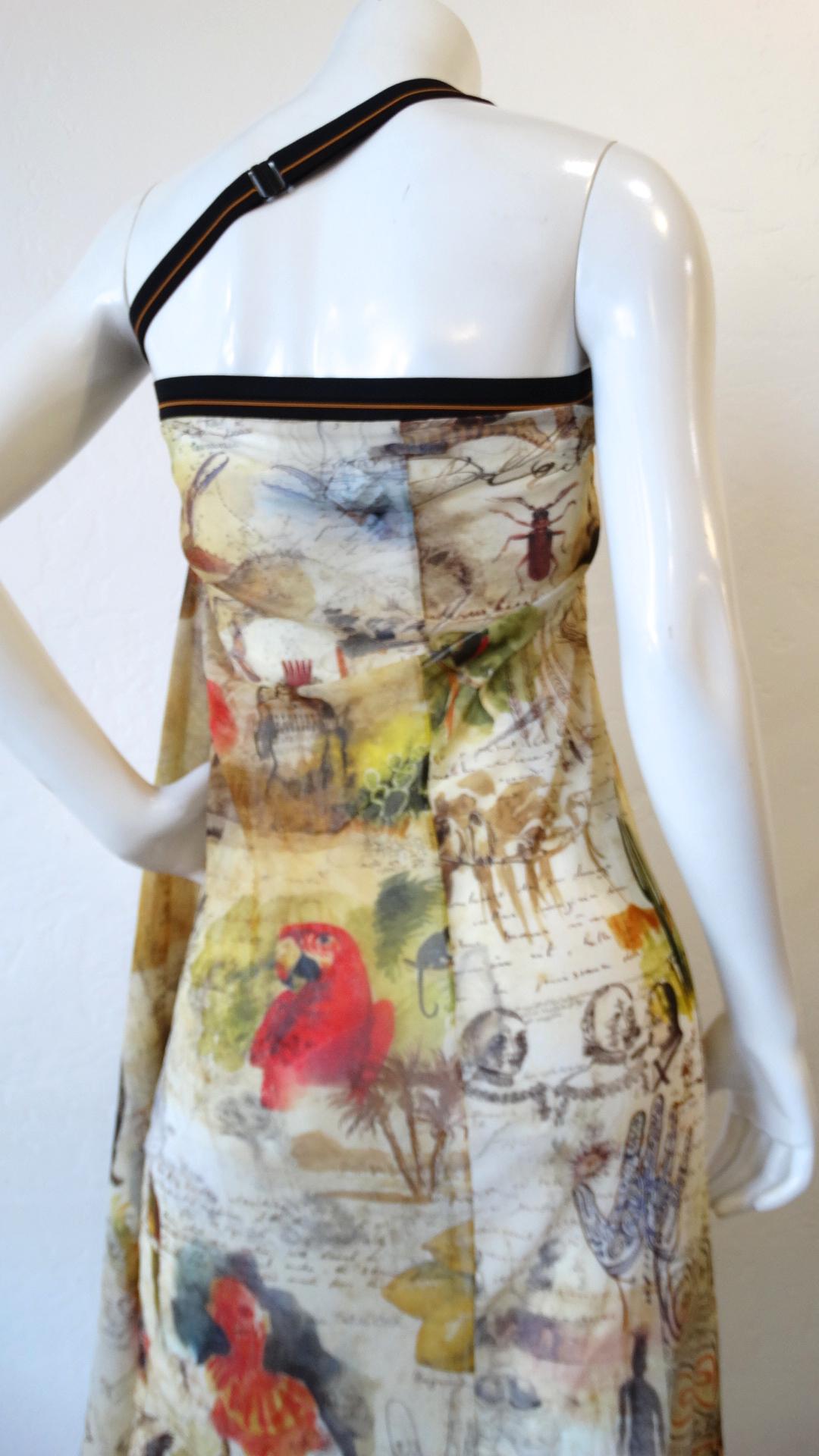1990s Jean Paul Gaultier Soleil Mesh One Shoulder Dress  5