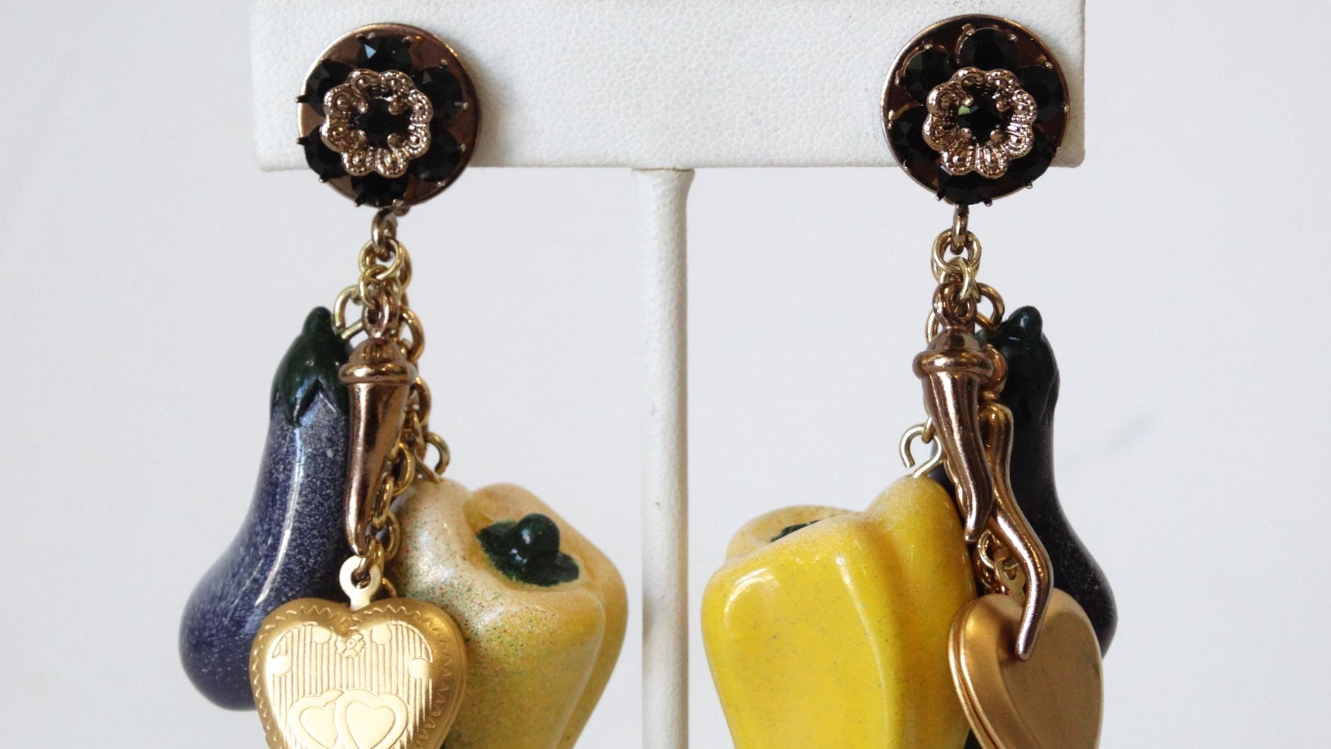 Spring 2012 Dolce & Gabbana Clip On Earrings  In Excellent Condition For Sale In Scottsdale, AZ