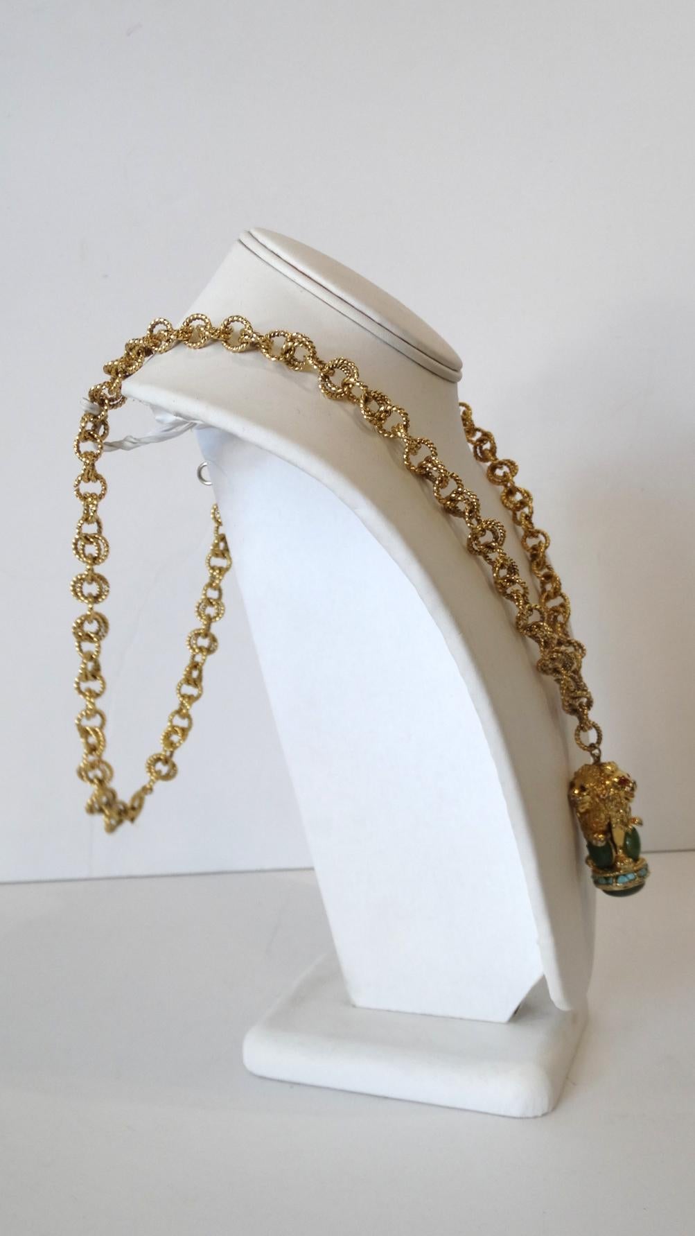 lion pendant gold chain