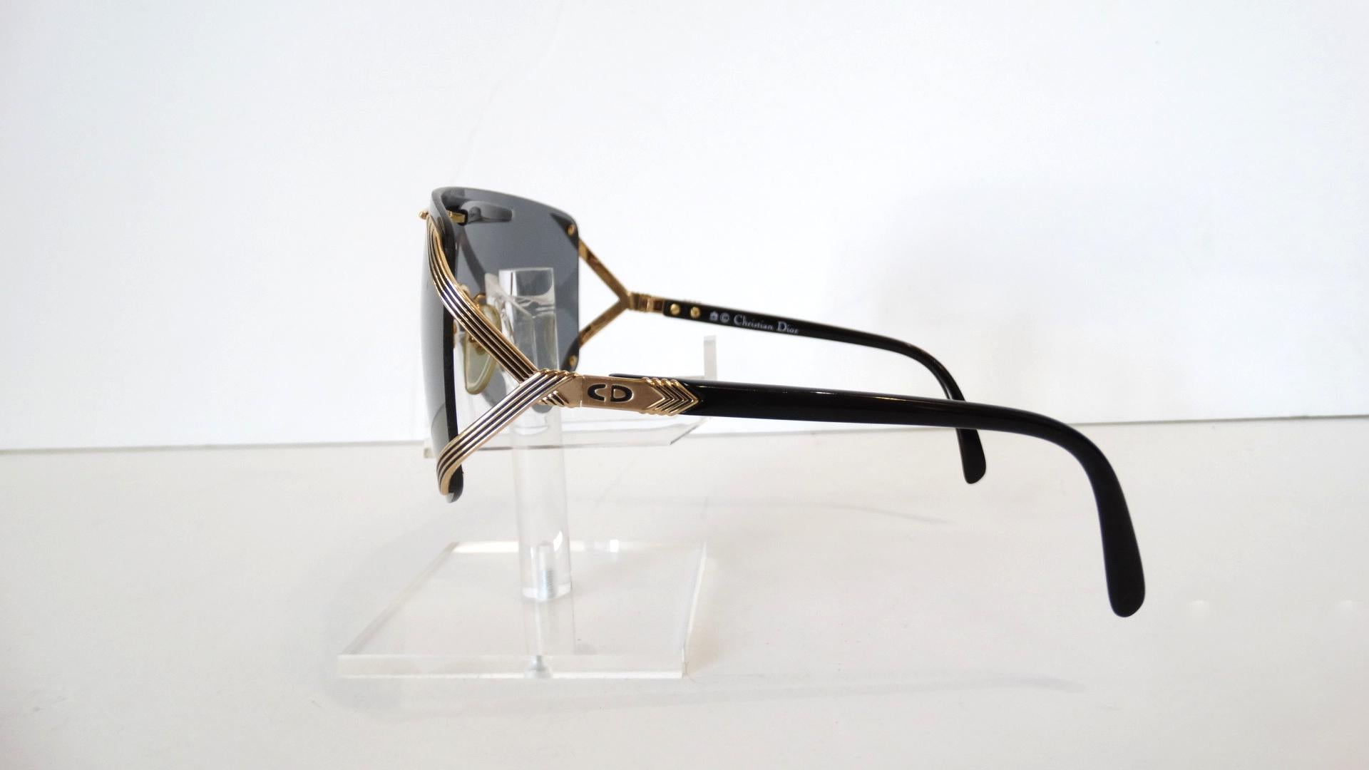1980s Vintage Christian Dior Shield Sunglasses 3