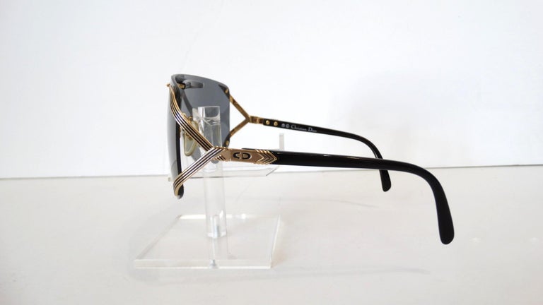 1980s Vintage Christian Dior Shield Sunglasses at 1stDibs