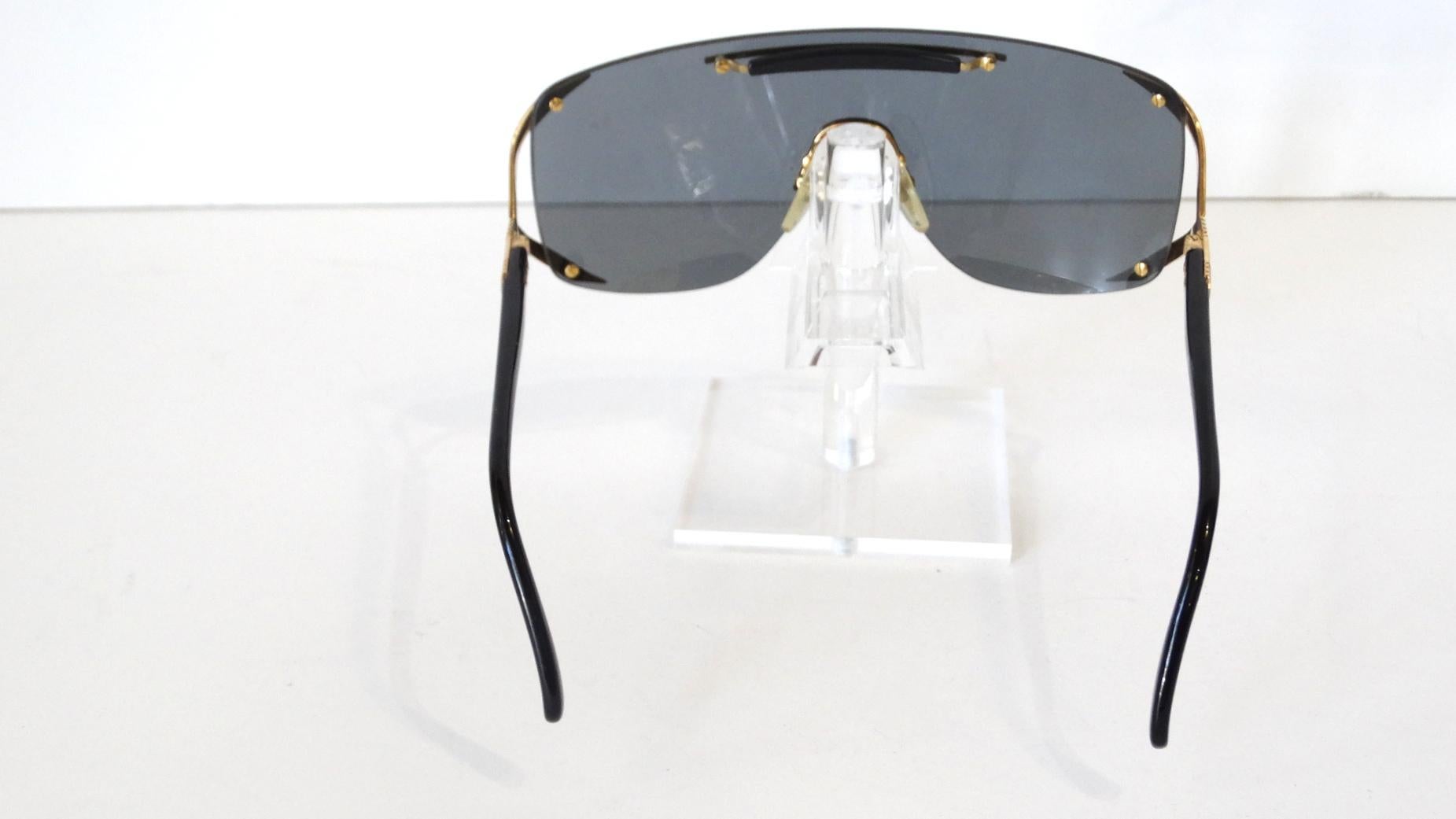 1980s Vintage Christian Dior Shield Sunglasses 2