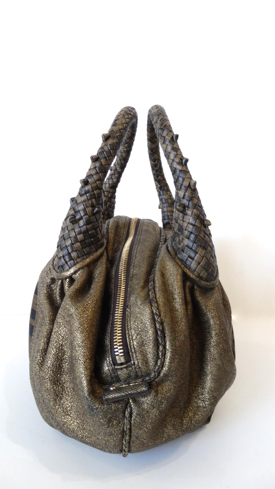 2000s Fendi Zucca Print Leather Top Handle Bag 4