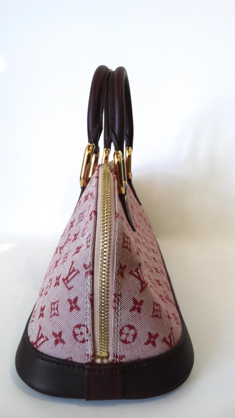 Louis Vuitton Alma Chain Handbag Vernis with Monogram Canvas Mini at 1stDibs