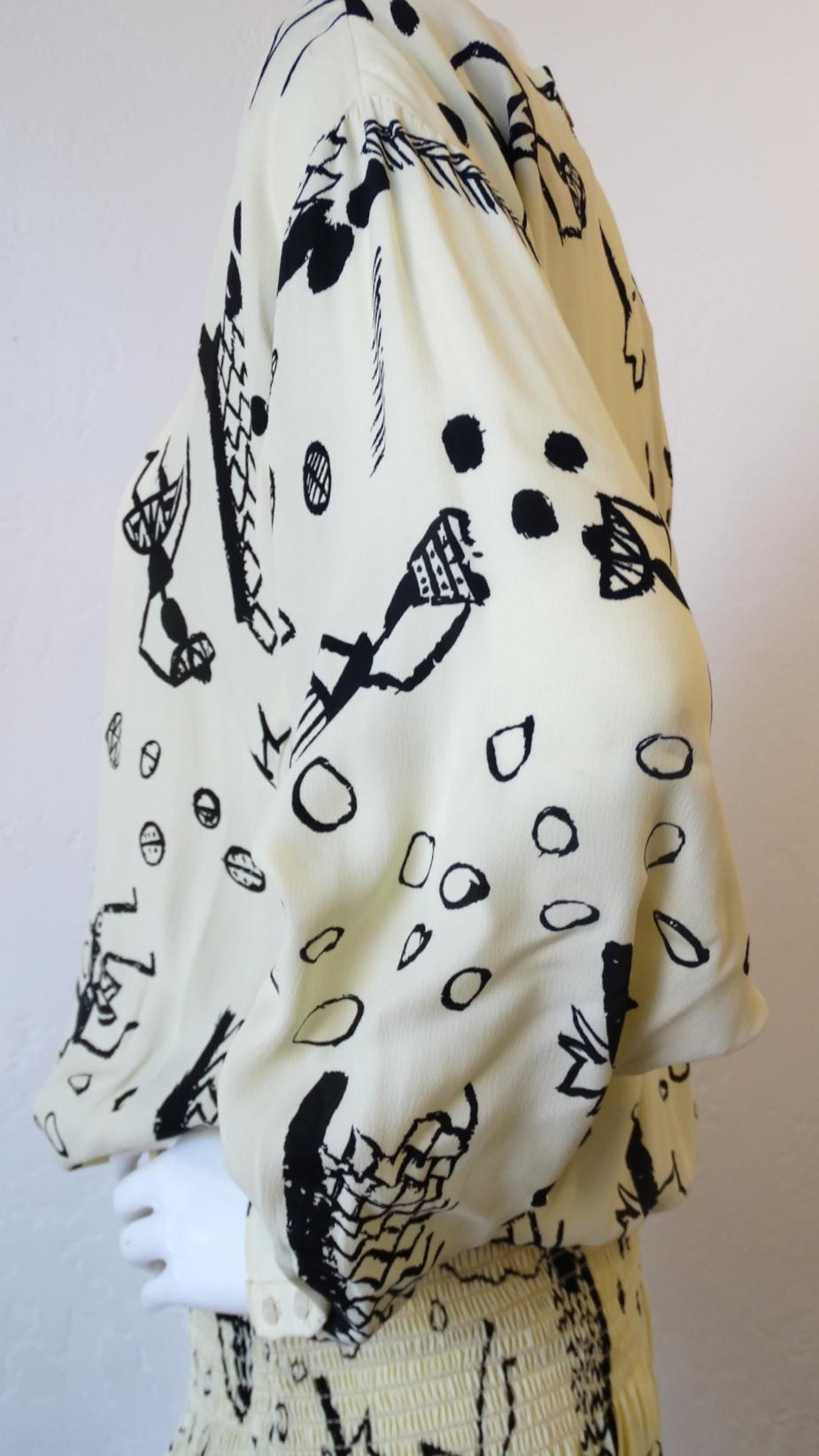 1980s Nicole Miller Silk Vacation Print Dress 8