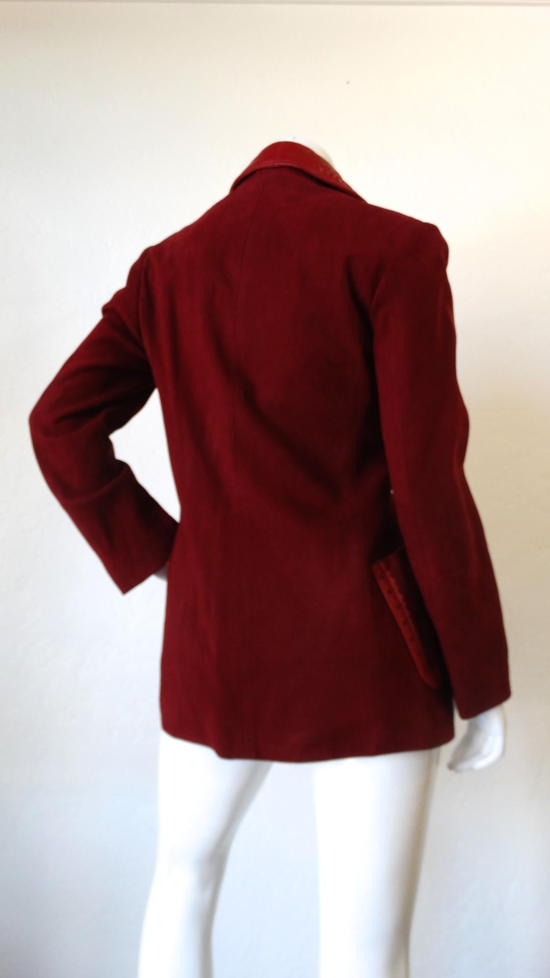 1980s Christian Dior Numbered Boutique Red Leather Jacket  5