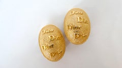 1980s "Dior Dior Dior" Gold Clip-on Earrings