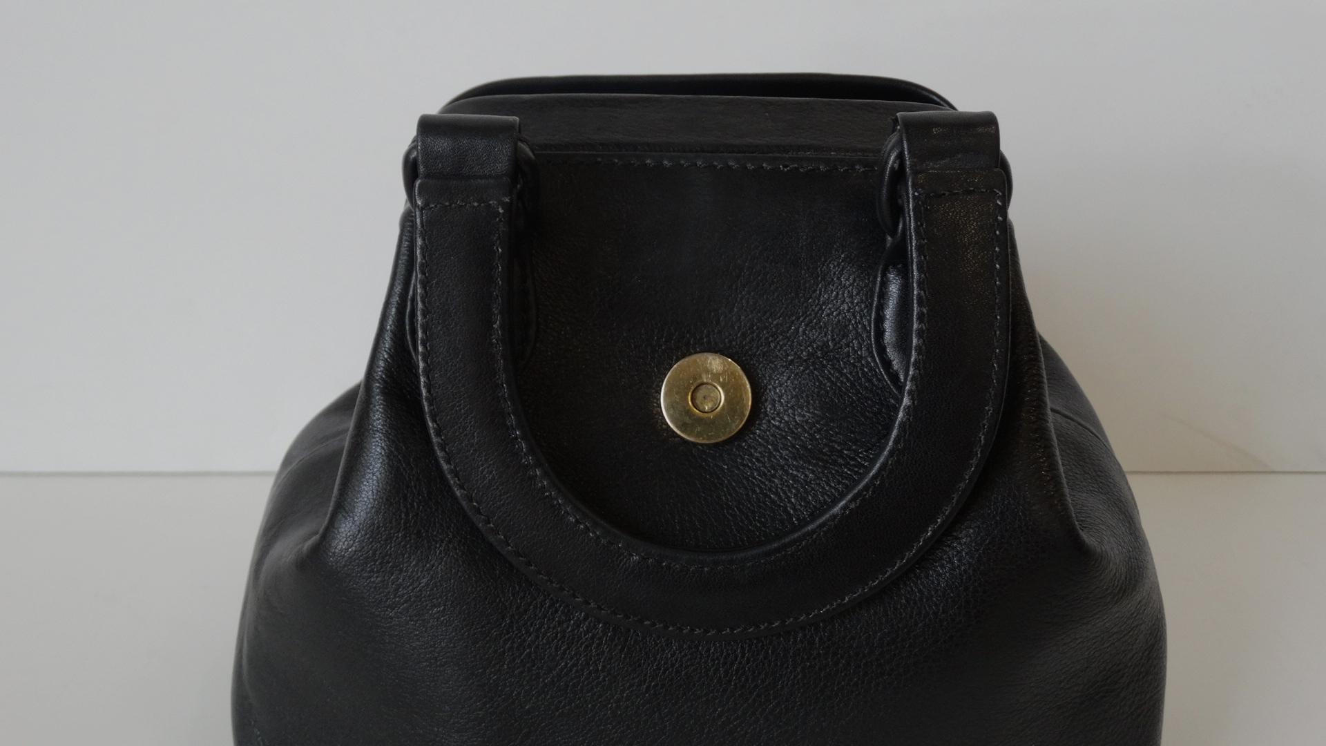 1990s Gianni Versace Black Leather Handbag 2