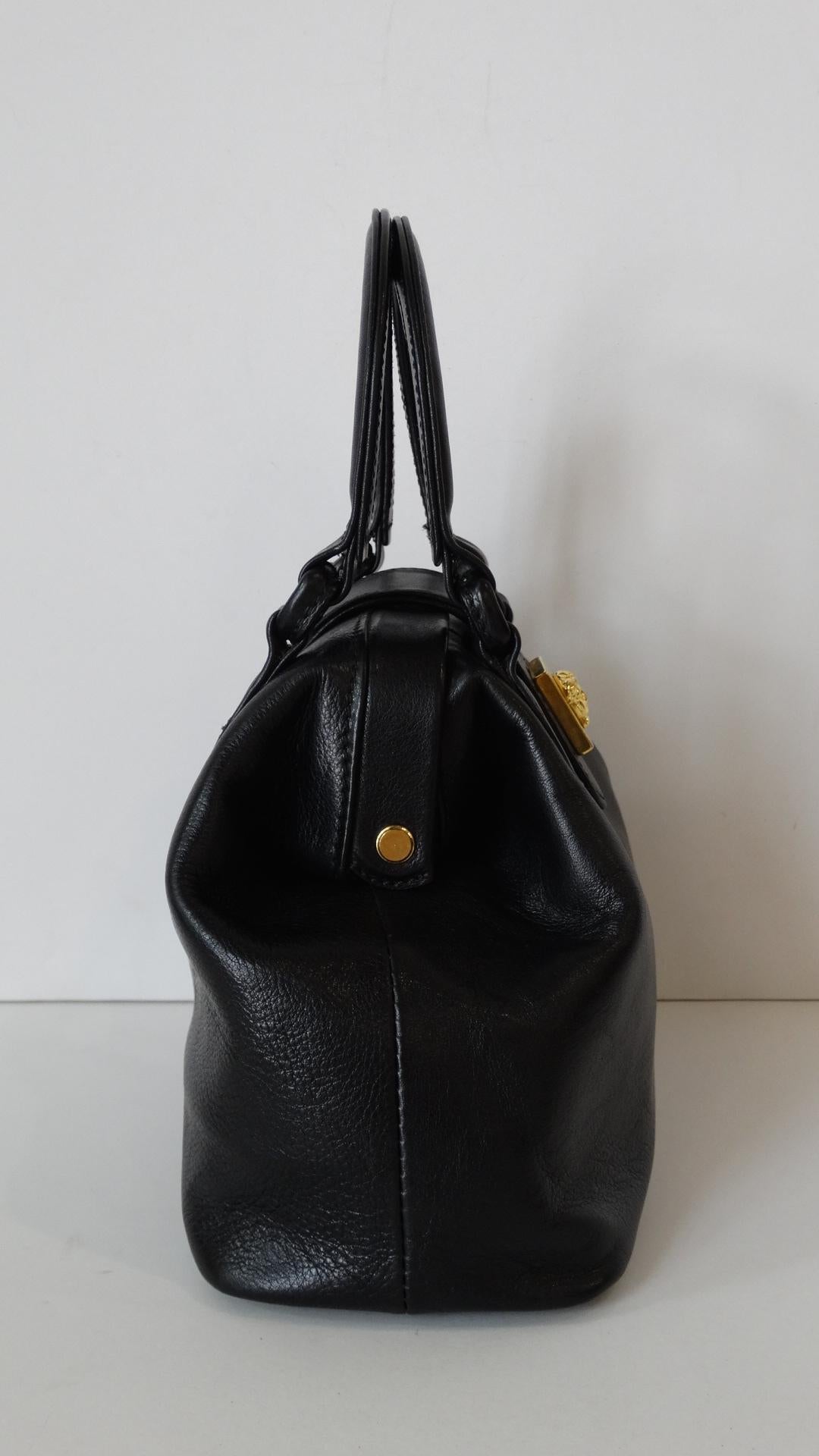 Women's 1990s Gianni Versace Black Leather Handbag