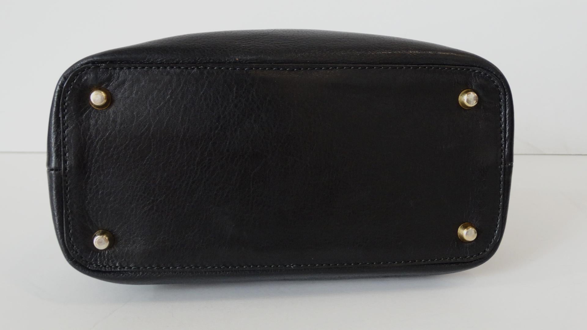 1990s Gianni Versace Black Leather Handbag 11