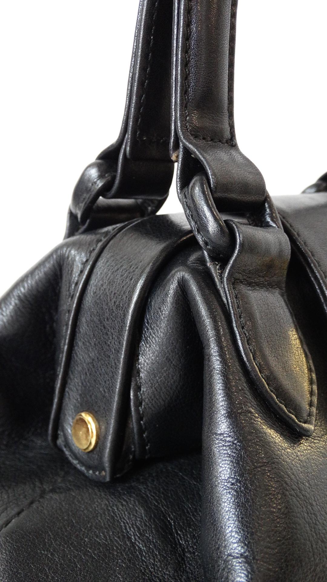 1990s Gianni Versace Black Leather Handbag 6